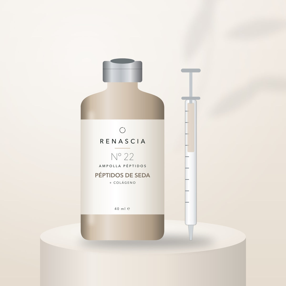 Renascia Nº22 Ampolla de Colágeno y Péptidos de Seda con aplicador de precisión sin aguja, 40 ml